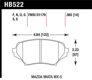Mazda Miata MX-5 Brake Pads - Front - Hawk Performance - HPS Performance Street Compound - `06-`10